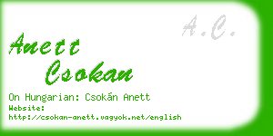 anett csokan business card