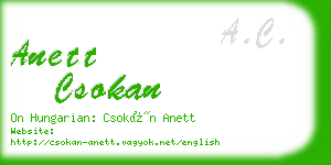 anett csokan business card